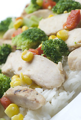 Image showing chicken breast slices with vegetables