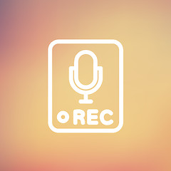 Image showing Recording station sign thin line icon