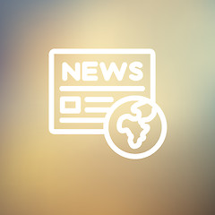 Image showing Global news thin line icon