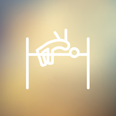 Image showing High jump thin line icon