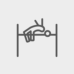 Image showing High jump thin line icon