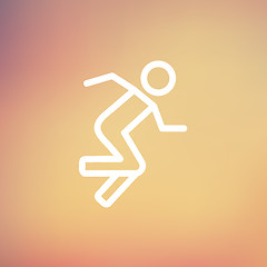 Image showing Running man thin line icon