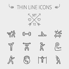 Image showing Sports thin line icon set