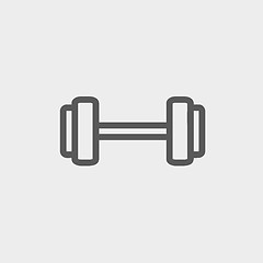 Image showing Dumbbell thin line icon