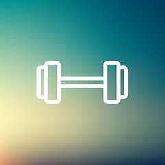 Image showing Dumbbell thin line icon