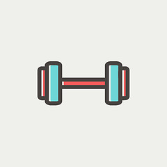 Image showing Dumbbell thin line icon