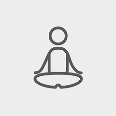 Image showing Yoga exercise thin line icon