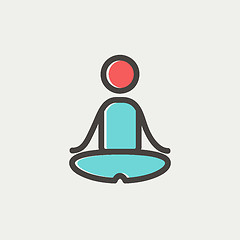 Image showing Yoga exercise thin line icon