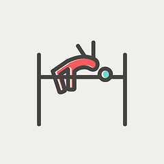 Image showing High jump thin line icon