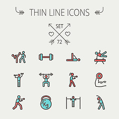 Image showing Sports thin line icon set