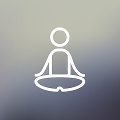 Image showing Yoga exercise thin line icon