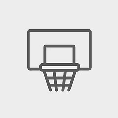 Image showing Basketball hoop thin line icon