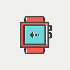Image showing Smart watch thin line icon