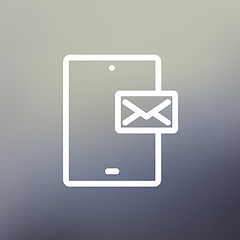 Image showing Smartphone message thin line icon