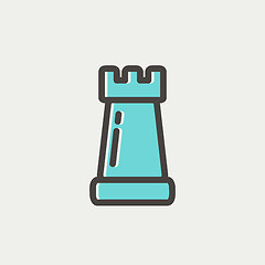 Image showing Chess rook thin line icon