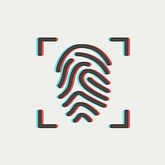 Image showing Fingerprint scanning thin line icon