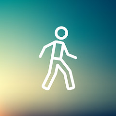 Image showing Waliking exercise thin line icon