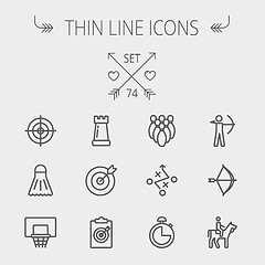 Image showing Sports thin line icon set