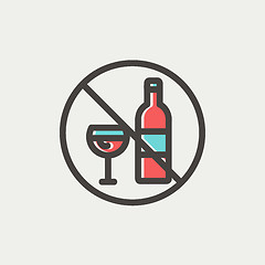 Image showing No alcohol sign thin line icon