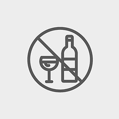 Image showing No alcohol sign thin line icon