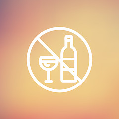 Image showing No alcohol sign thin line icon