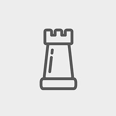 Image showing Chess Rook thin line icon