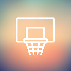 Image showing Basketball hoop thin line icon