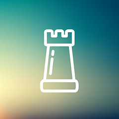 Image showing Chess Rook thin line icon