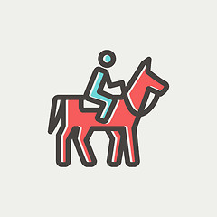 Image showing Horse Riding thin line icon