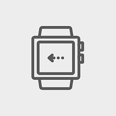 Image showing Smart watch thin line icon