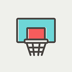 Image showing Basketball hoop thin line icon