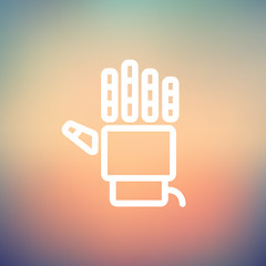 Image showing Robot hand thin line icon