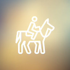 Image showing Horse Riding thin line icon