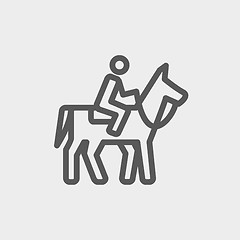 Image showing Horse Riding thin line icon