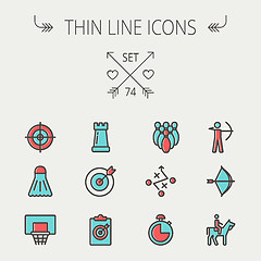 Image showing Sports thin line icon set