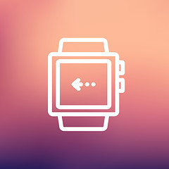 Image showing Smart watch thin line icon