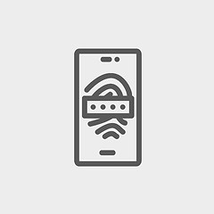 Image showing Mobile wifi thin line icon