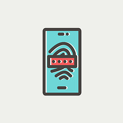 Image showing Mobile wifi thin line icon