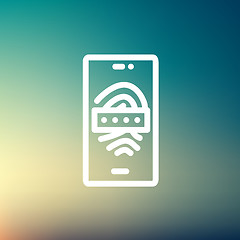 Image showing Mobile wifi thin line icon