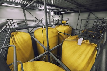 Image showing Industrial interior with welded silos