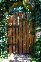 Image showing Old wooden door