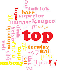Image showing Top multilanguage wordcloud background concept