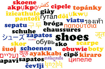 Image showing Shoes multilanguage wordcloud background concept