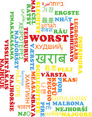 Image showing Worst multilanguage wordcloud background concept