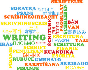 Image showing Writing multilanguage wordcloud background concept