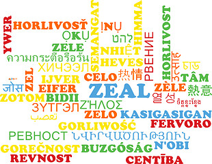 Image showing Zeal multilanguage wordcloud background concept