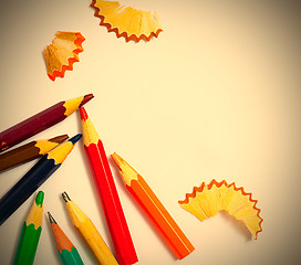 Image showing aged pencils and shavings