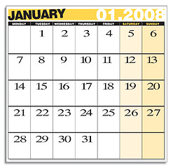 Image showing calendar january