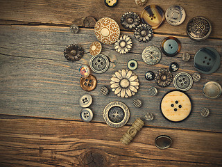 Image showing still life with vintage buttons