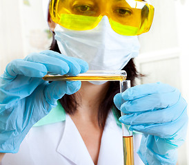 Image showing a female medical or scientific researcher or woman doctor